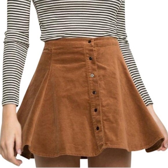 Brandy Melville Brown Suede Skirt One Size - Picture 3 of 4